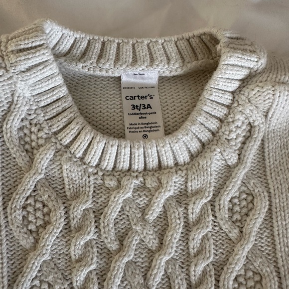 Carter's Cream Cable Knit Sweater - Picture 4 of 4